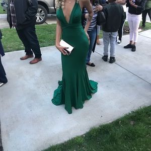 Mermaid V-Neckline Backless Long Prom Dress